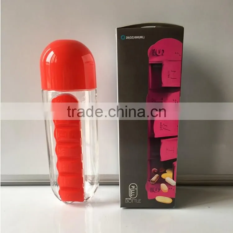 New Creative Daily Pill Box Organizer bottle outdoor travel water bottle