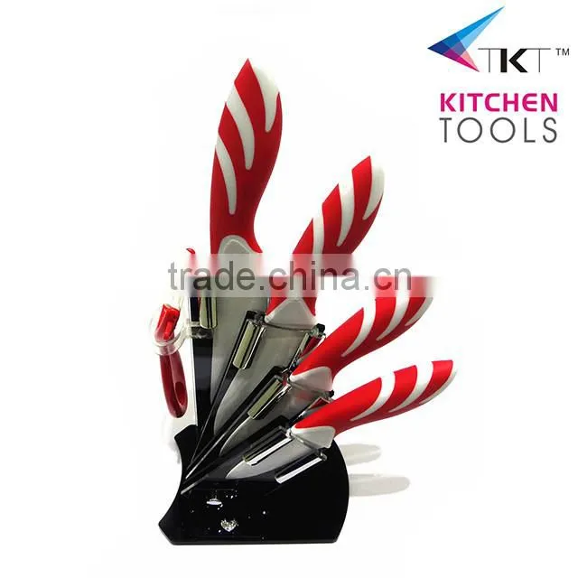 High quality 4pcs ceramic knives set with stand