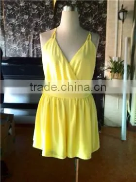 Fashion lady suspenders sexy dress hot summer playsuit design