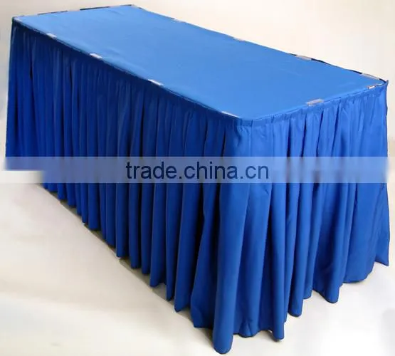 Polyester Table skirting, satin skirt for hotel sale