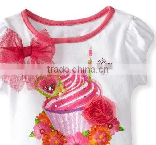 cute kid rhinestone bling and applique girl pajama set