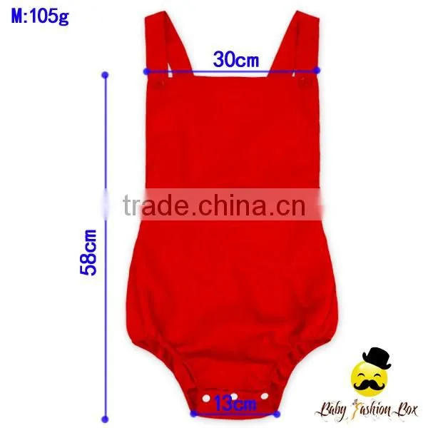 HYB173 Yihong Solid Color Red Shoulder Strap Baby Girls Jumpsuits For 0-6Years Girls Wear Romper