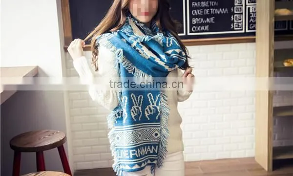 Korean style fashion latest design long acrylic candy color choice elegant wear shawl scarf womens