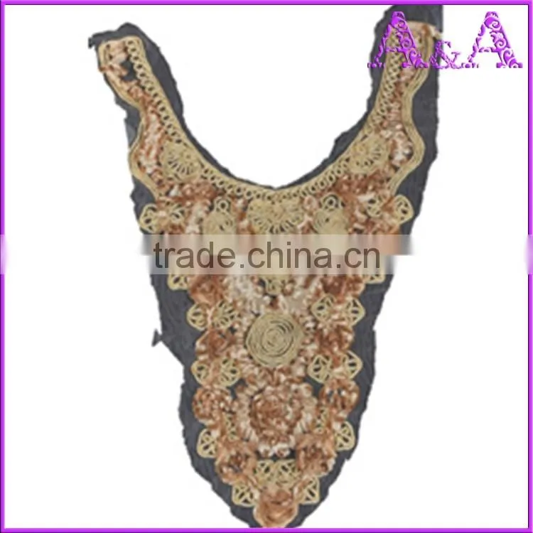 Rice white small wave water soluble lace trim embroidered crochet lace collar