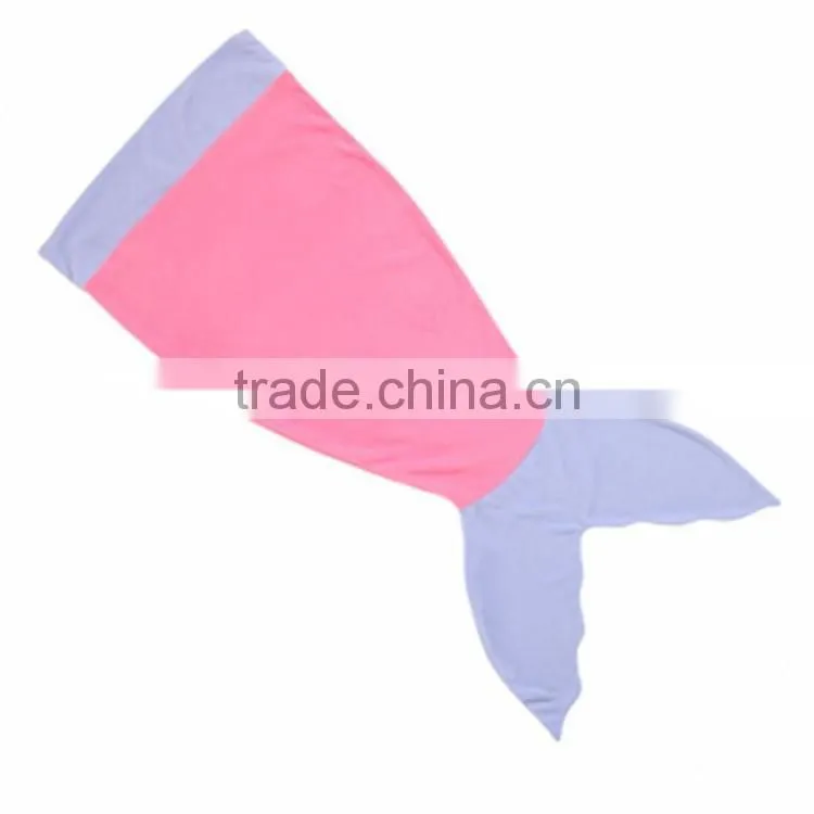 Fashion Contrast Colors Fleece Shark Tail Sleeping Bags for Toddlers