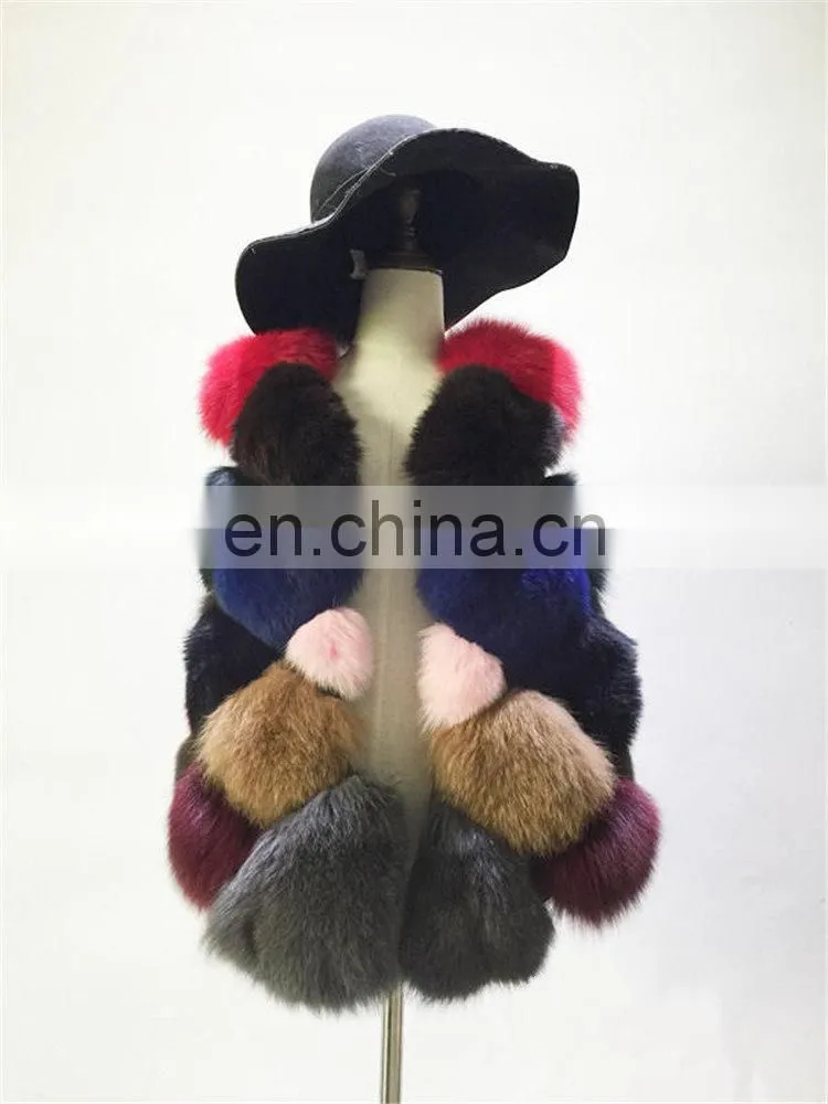 New Fashion Clothes Natural Fur Waistcoat Winter Women Warm Fur Real Fox Vest