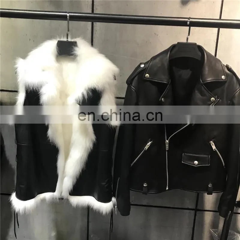 Sheepskin Plain Black Winter Leather Jacket Sheep Leather German Leather Jacket