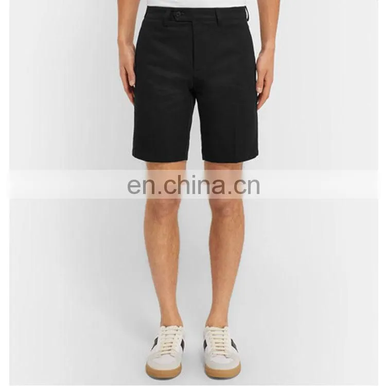 Dongguan Clothing Manufacturers Custom Slim-Fit Black Cotton-Drill Chino Shorts