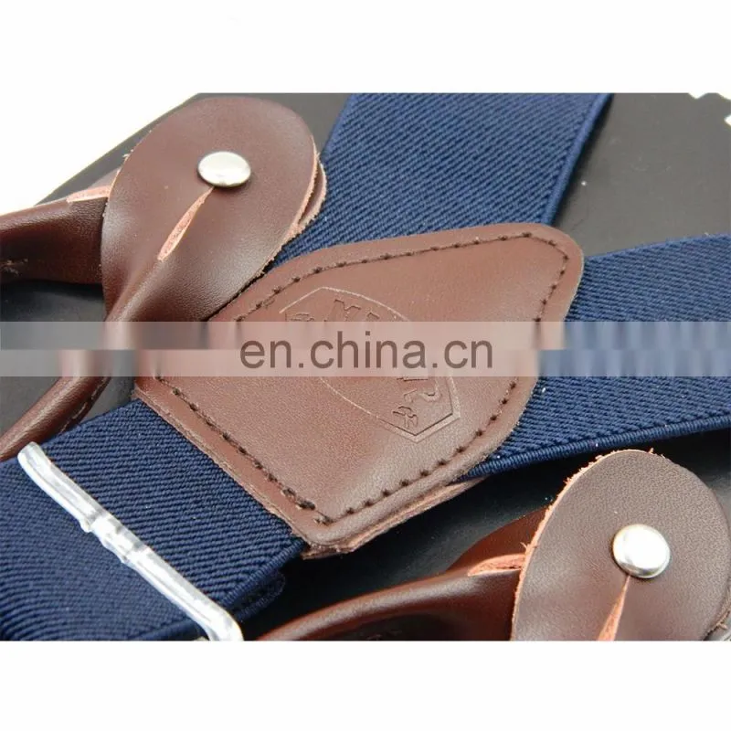 2017 Best quality leather mens suspenders button suspenders