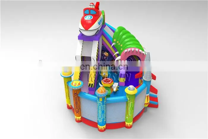 New Arrival inflatable super slide with obstacle course