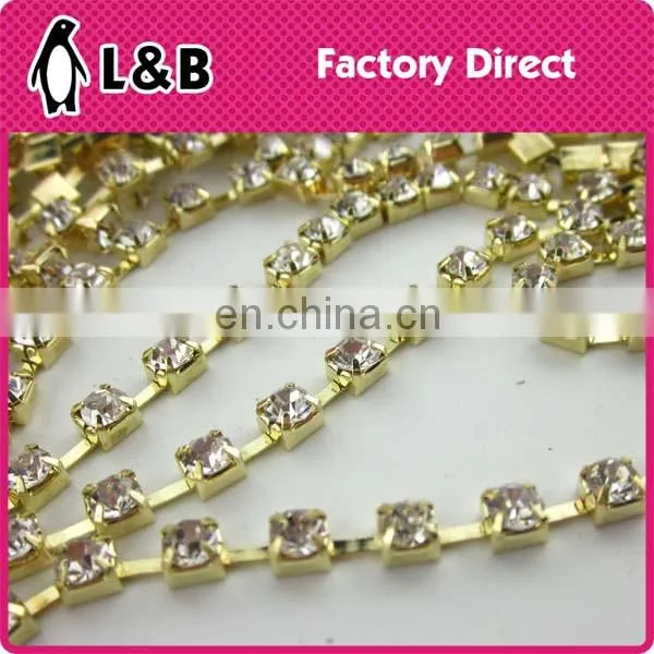 wholesale soldering SS12 multi color rhinestone cup chain