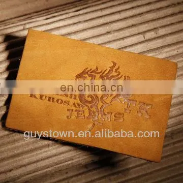 Customized high quality genuine leather patch for denim clothing