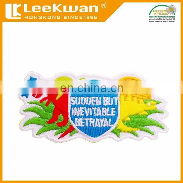 Iron-on style embroidered patch for garments