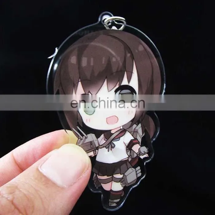Cartoon school bag keychain acrylic for students