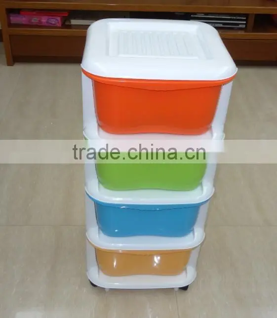 4 tier removable plastic storage drawer, plastic storage cabinet