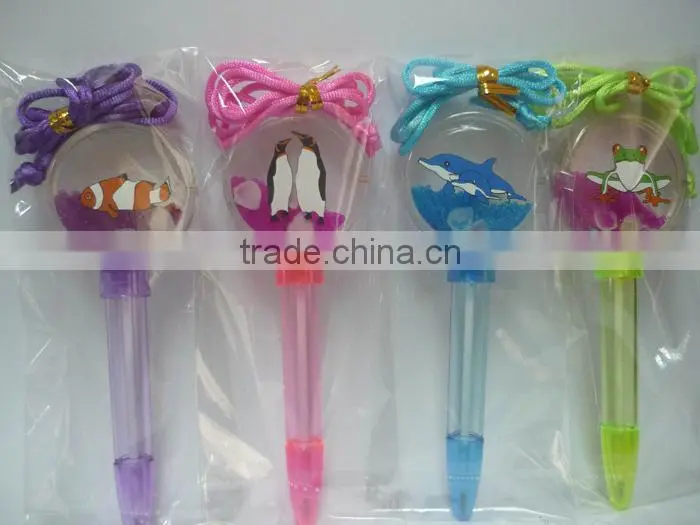 Promotional Acrylic Liquid Ballpoint Pen with Floater and LED Light Inside