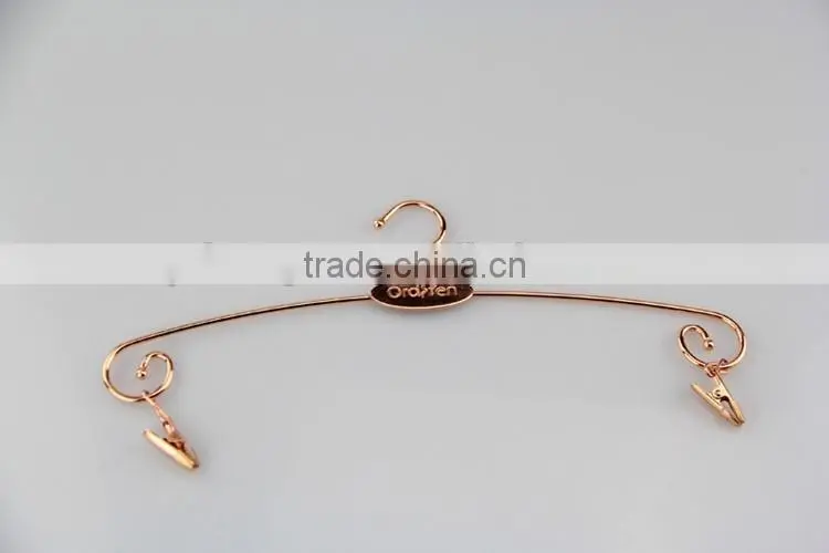 metal underwear hanger rose gold lingerie hanger for women