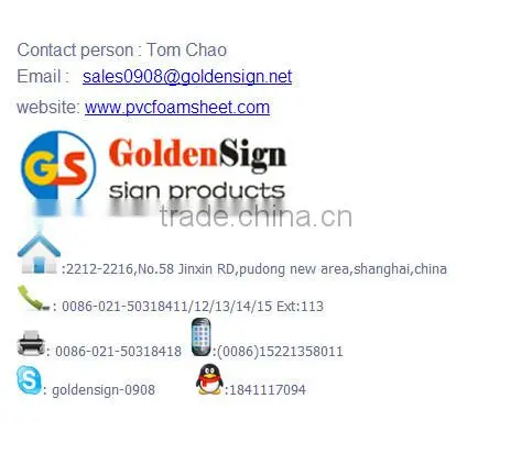 40MM White high Density pvc foam board with fire retardant for thickness