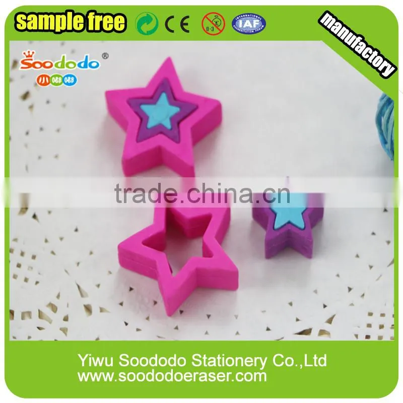 Layered Pretty star shape erasers