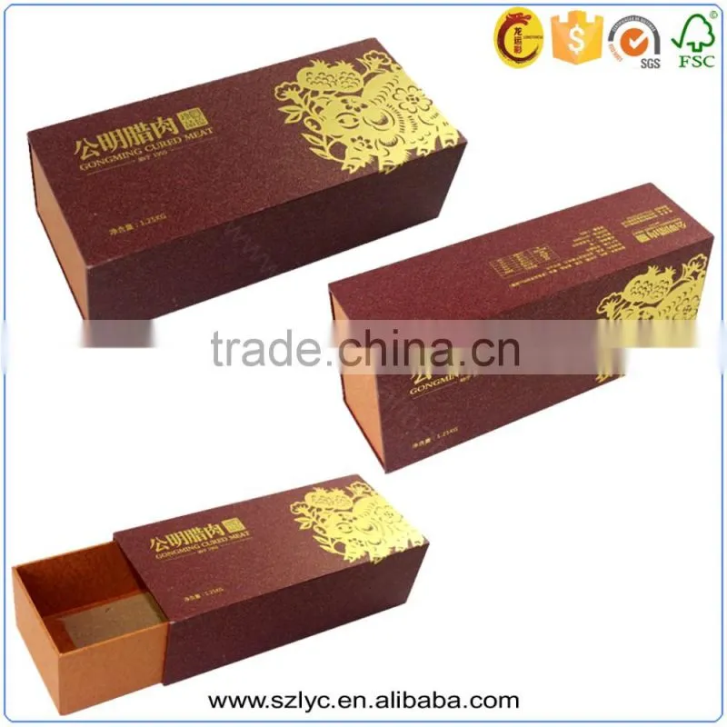 Good touching velvet paper cardboard drawer box with eav foam