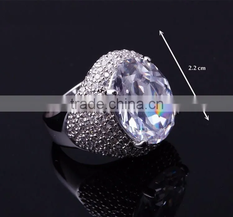 On Sale Fall 2016 Bridal Jewelry Big Zircon Crystal Propose Gorgeous Oval Ring