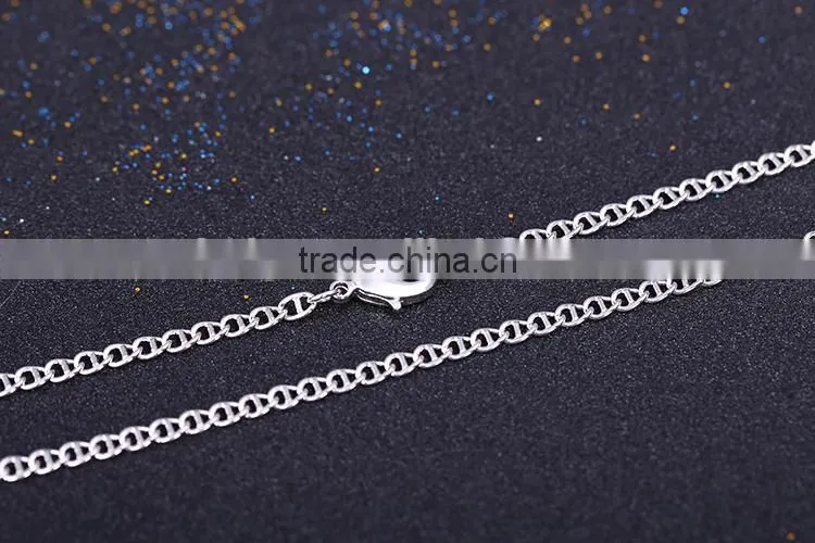 2015 wholesale fashion jewelry rhodium plated cheap chain necklace