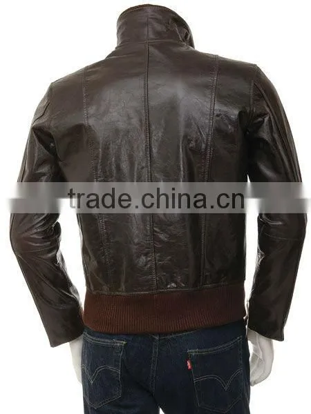 black distressed mens biker style leather jacket faded seam