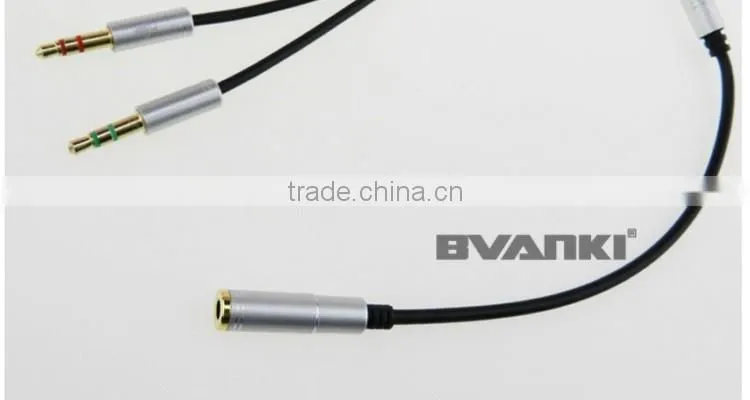 2016 trending products High Quality 3.5mm Y Splitter Audio Cable 1 female to 2 male AUX Cable bulk buy from china