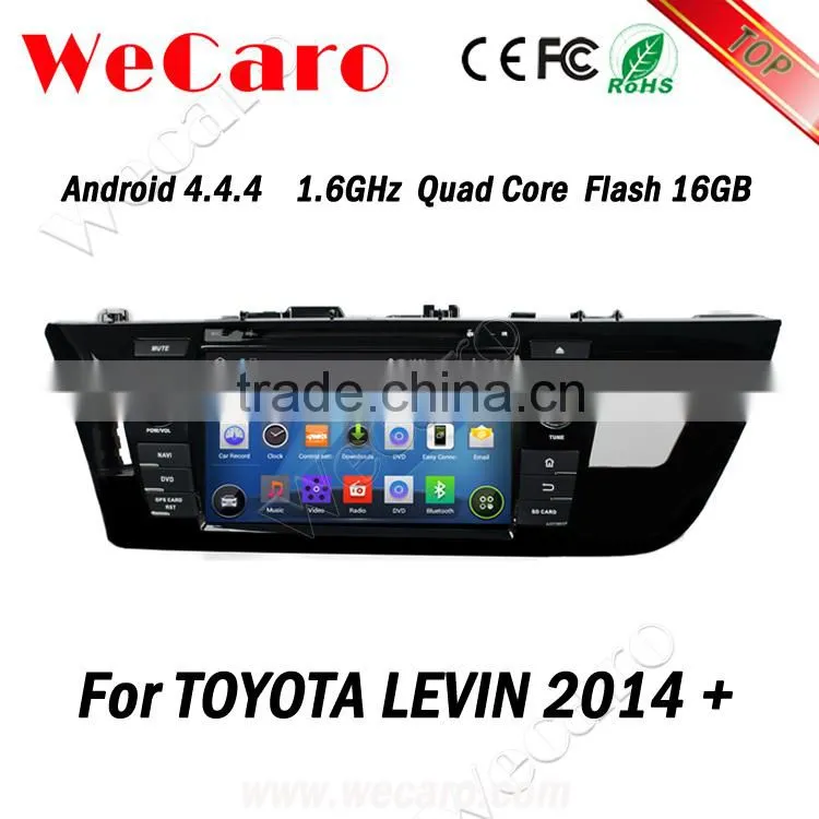 Wecaro Android 4.4.4 car multimedia system double din for toyota levin car audio system WIFI 3G 1080p 2014 2015