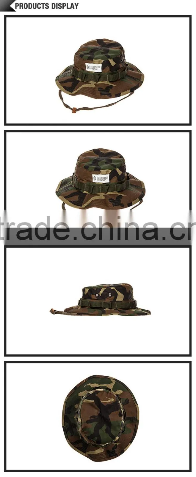High quality appliqued digital camo bush bucket hat