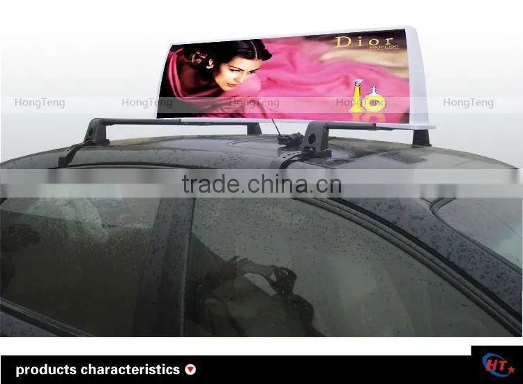 Auto lighting slim led taxi top advertising