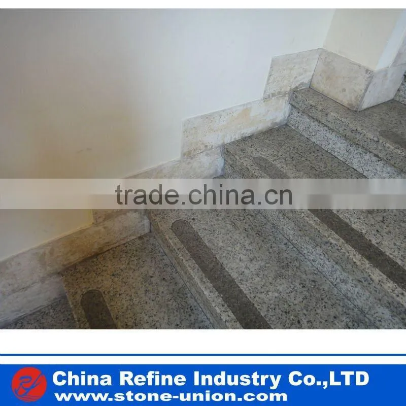 Outdoor brown granite stone stair
