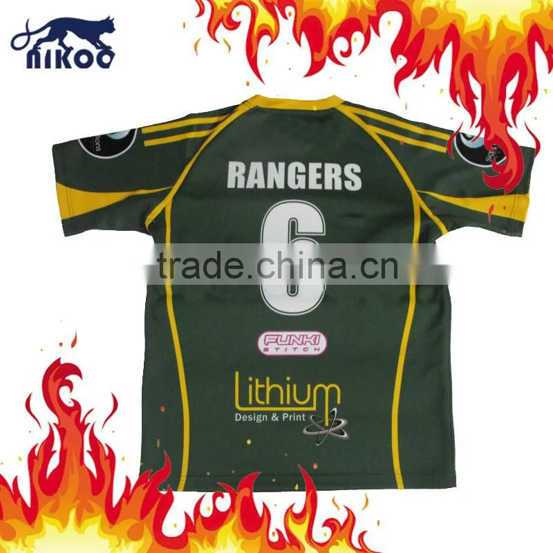 100% polyester cool dry sublimated printing men's rugby football jerseys