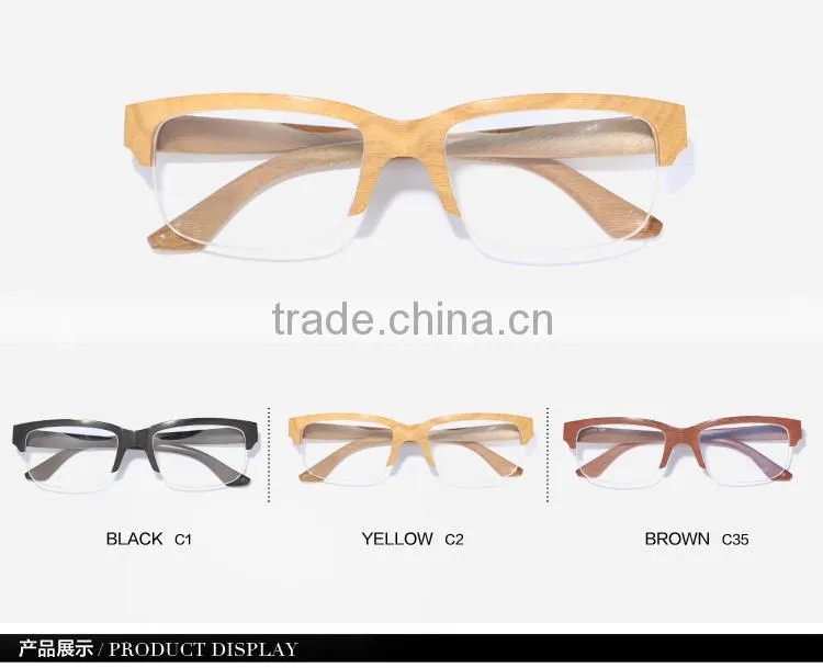 2015 Wood half Frame Glasses Fashionable Wood Optical Frames FW951