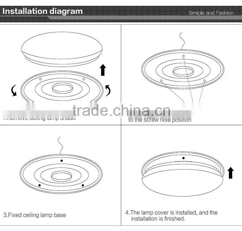 2016 hot sales ceiling light lamp round small for bedroom 18 to 36W