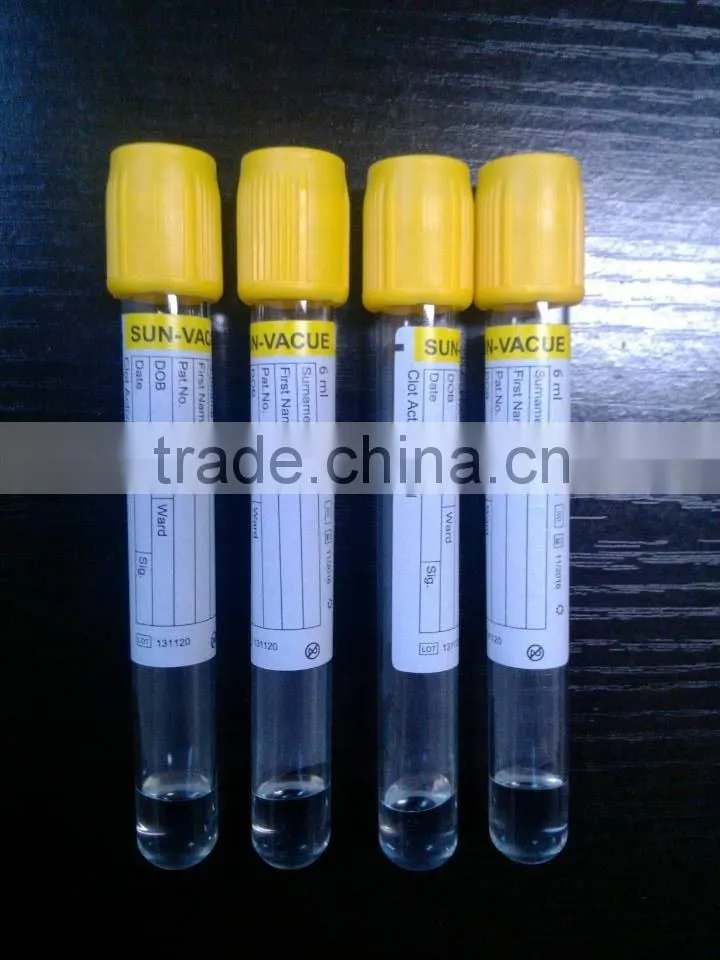 Single used gel clot activator blood collection tube