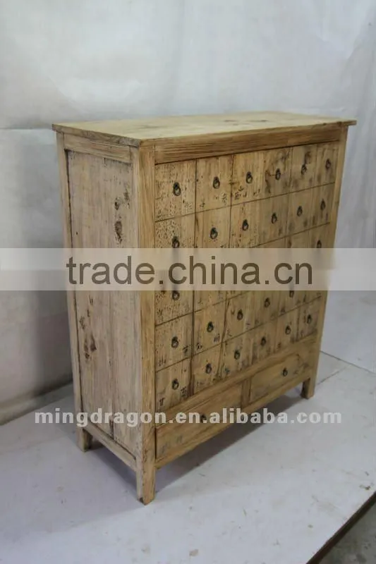 Chinese antique furniture pine wood shanxi medicine cabinet style two door two drawer cabinet
