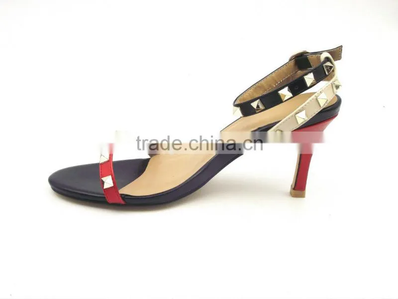 new fashion high heel office lady summer shoes with rivet