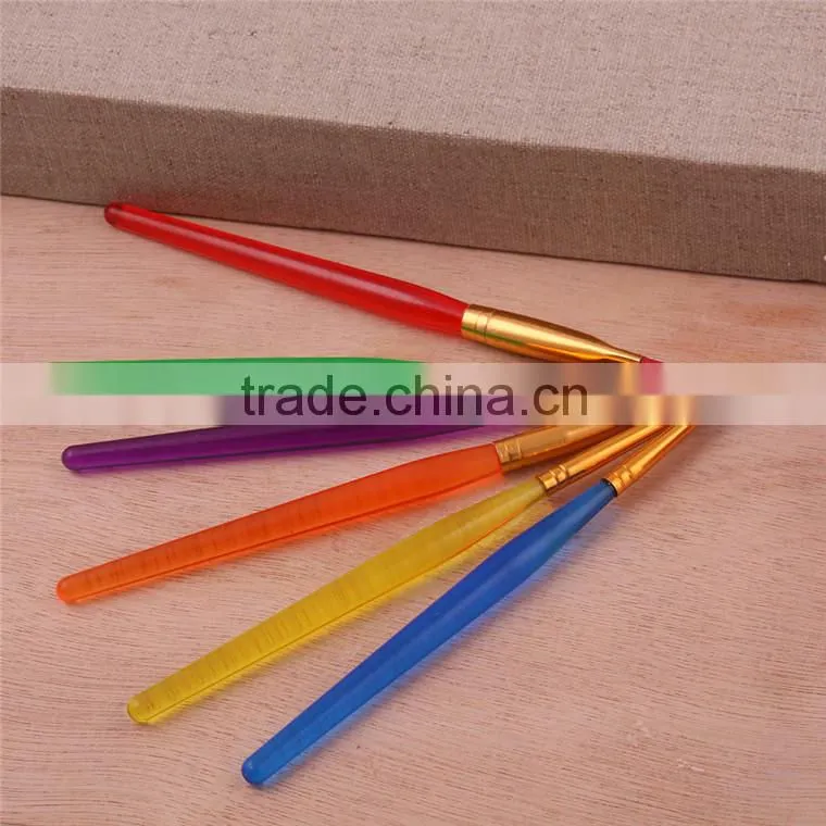 In Stock 6Pcs Nylon Hair Plastic Handle Artist Paint Brush