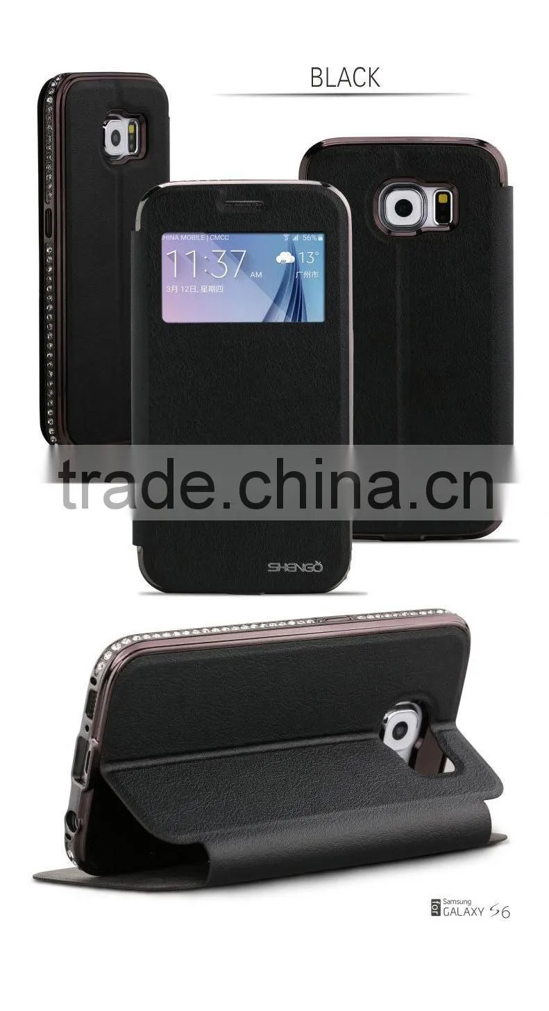 Shengo Leather Flip Case for Samsung Galaxy S6