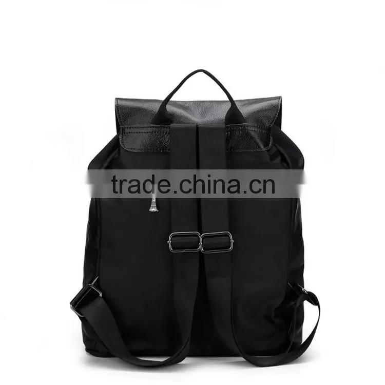 women leather backpack custom fashion design black oxford and calfskin leather backpacks