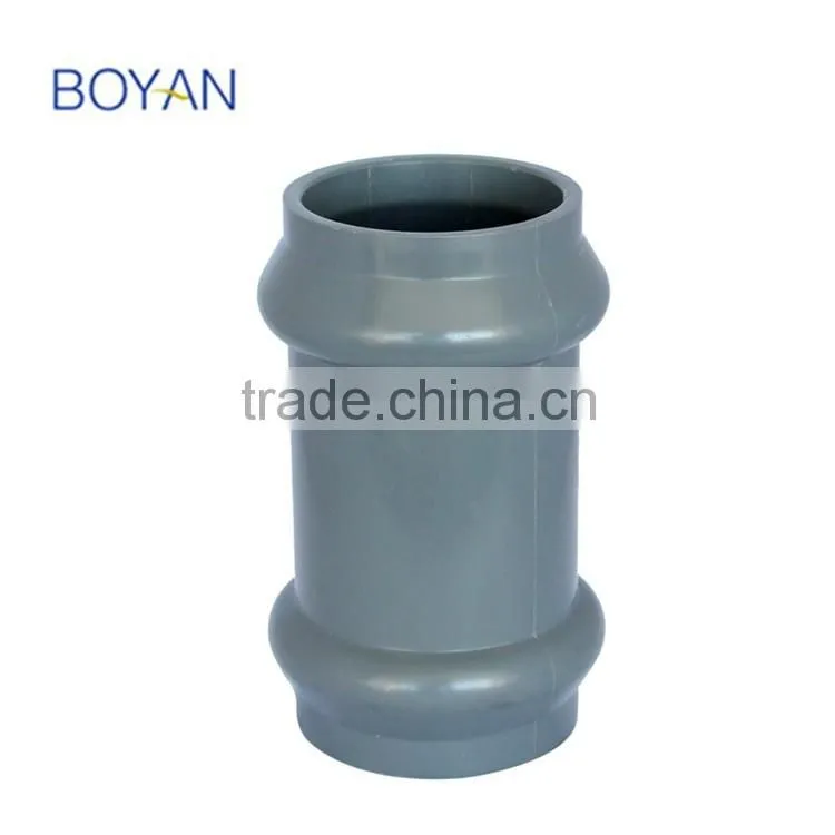 BOYAN taizhou plastic pipe fitting for irrigation pvc two faucet coupling with rubber ring