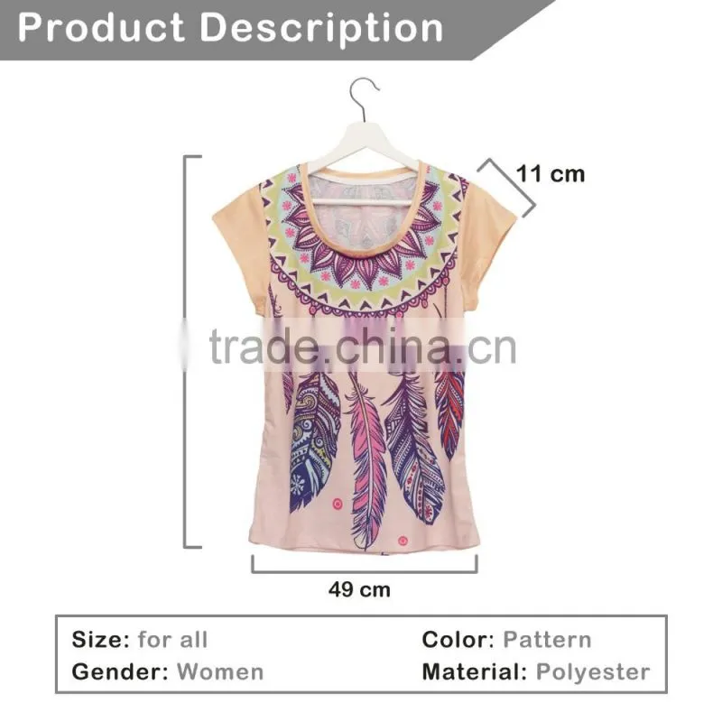 China Supplier High Quality Custom 3D Printing Women T-shirt