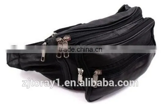 New design soft leather men waist bag first class price