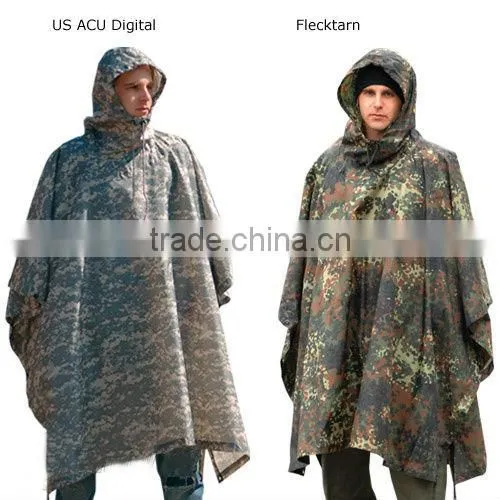 WATERPROOF US ARMY RIPSTOP FESTIVAL RAIN PONCHO