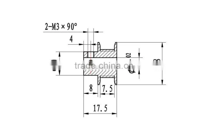 GT2 Timing Pulley, 5mm Bore, 20 Teeth, 6mm belt