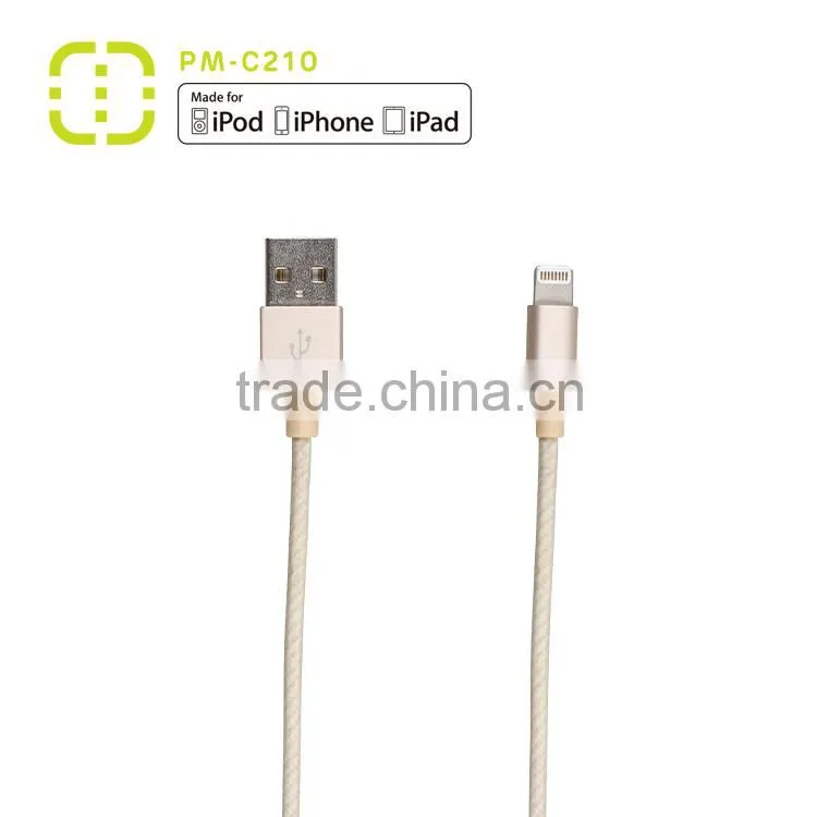 OEM mfi nylon braided cable with aluminum housing