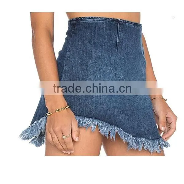 Hot Sale Summer Back Zip Short Denim Skirts for Girls
