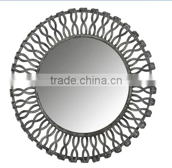 Handmade french antique decorative round metal wall mirrors