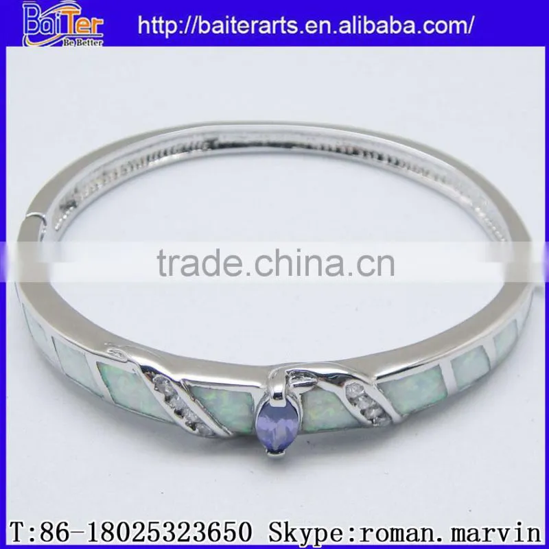 Wholesale Fashion Women's Synethic Blue Fire Opal Bangle